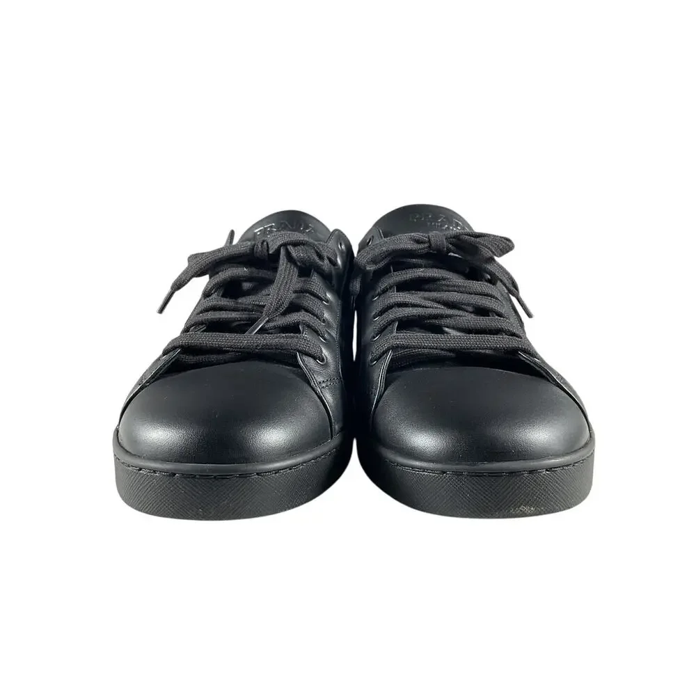 Prada Black Nylon & Leather Low Top Sneakers Size 12.5 - Picture 5 of 9
